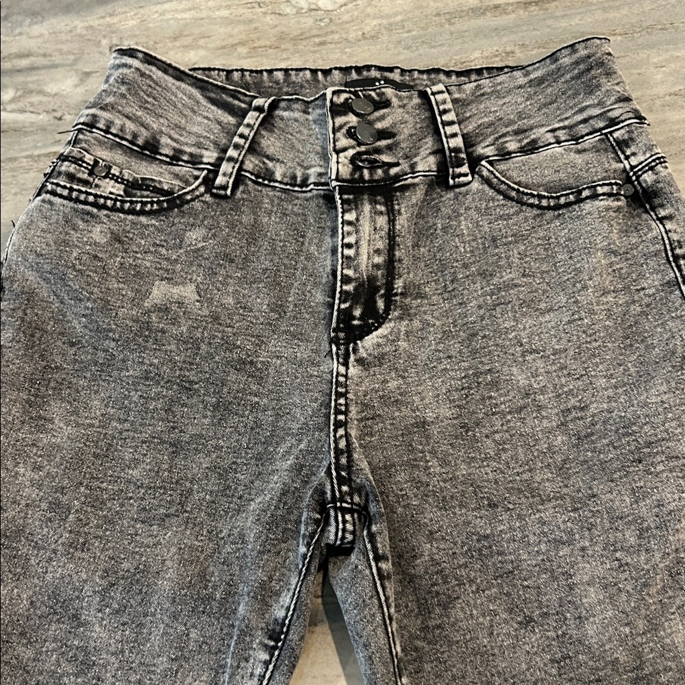 Gray Acid Wash Jeans Zoe High rise skinny ankle sz 13 - Picture 2 of 5